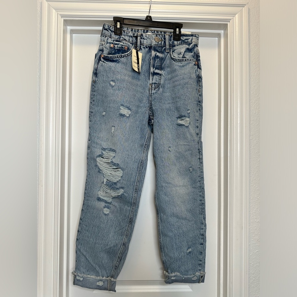New ASOS River Island jeans Size 10 R Carrie High‎ Rise Mom Waist size 14”